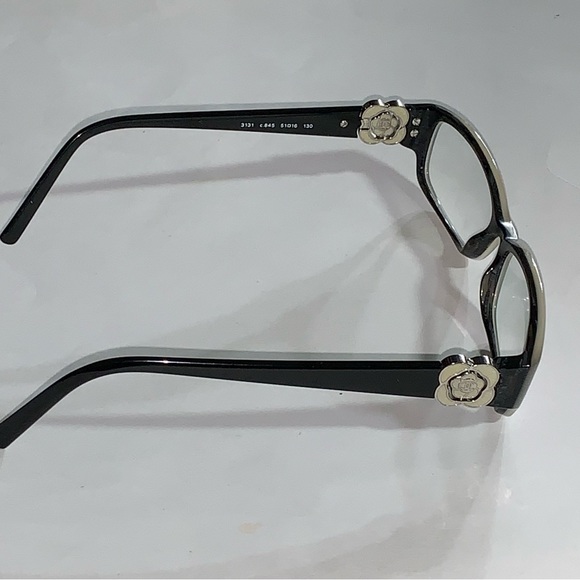 CHANEL two-tone Gray/Black NARROW Rx eyeglass FRAMES w/clamshell case - Picture 8 of 13